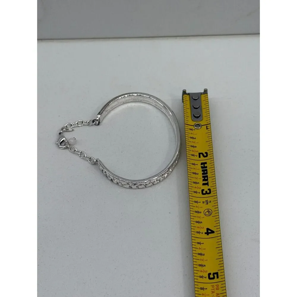 Vintage Avon Silver Tone Textured Bangle Bracelet